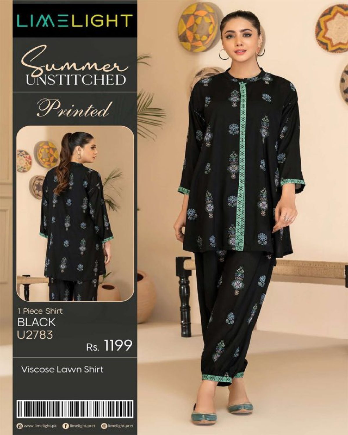 Limelight Summer Unstitched Colour # U2783 - Abbas Cloth House