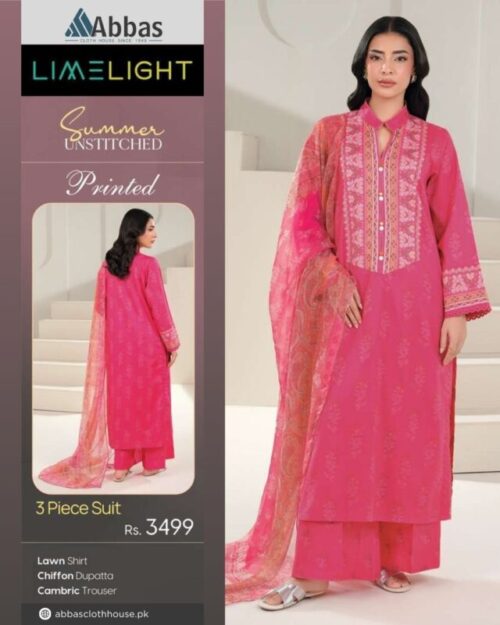 Limelight Summer Unstitched Printed 3 Piece Suit