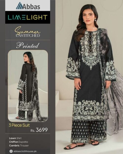 Limelight Summer Unstitched Printed 3 Piece Suit