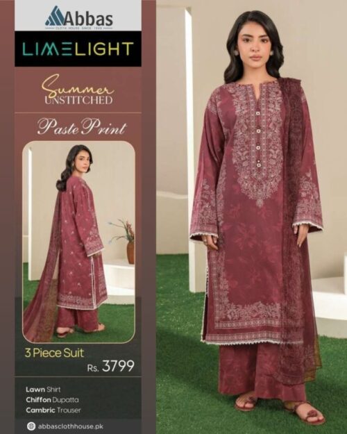 Limelight Summer Unstitched Printed 3 Piece Suit