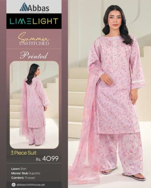 Limelight Summer Unstitched Printed 3 Piece Suit