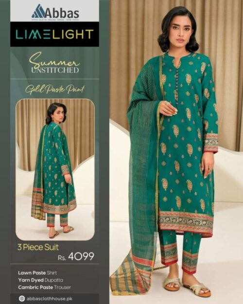 Limelight Summer Unstitched Printed 3 Piece Suit